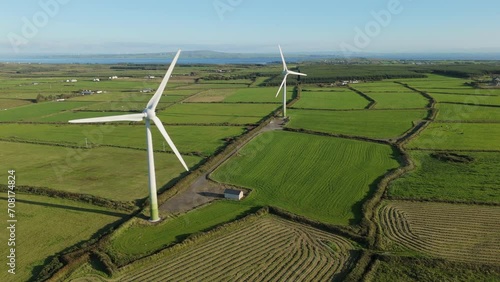 Wind turbines in Ireland Aerial view