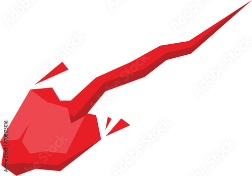 Red firearm blaster icon isometric vector. Cosmic weapon. Energy ray