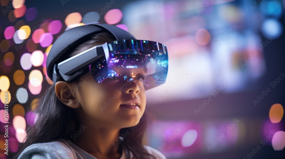 Closeup of a students gaze fixed on a 3D representation of educational material through an augmented reality visualizer. Closeup of a students gaze fixed on a 3D representation of educational material through an augmented reality visualizer.