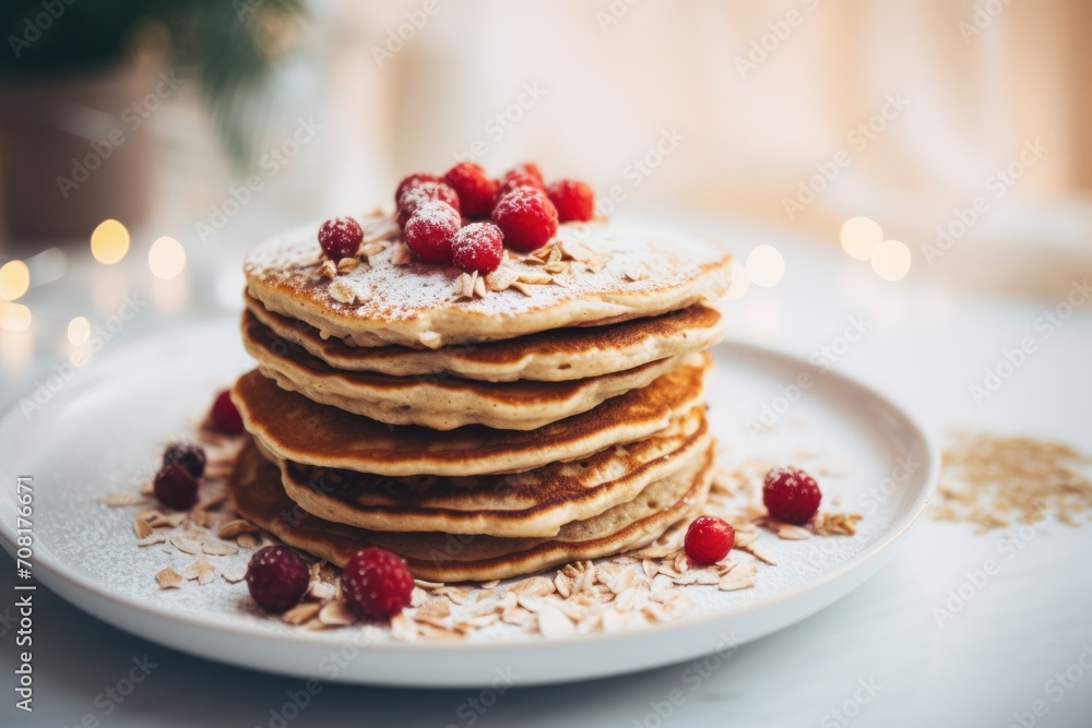 Cinnamon-Oatmeal Pancakes Ai Generative Cinnamon-Oatmeal Pancakes Ai Generative