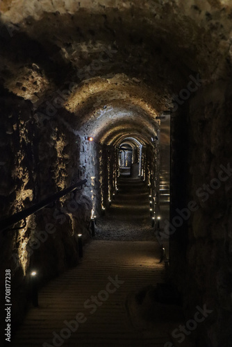 underground tunnel fort at night protection © David