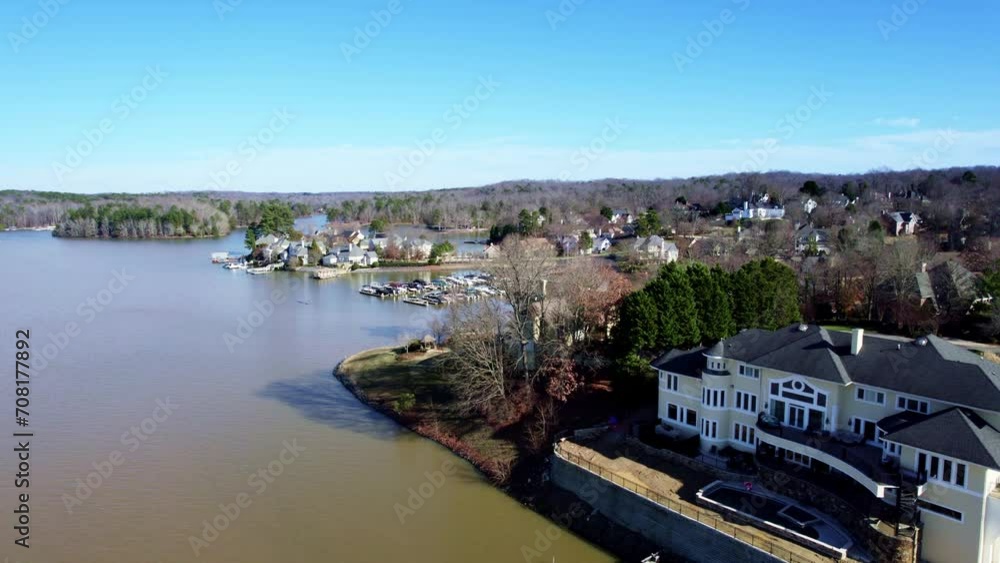 Push over Lake Wylie suburban coastline Push over Lake Wylie suburban coastline