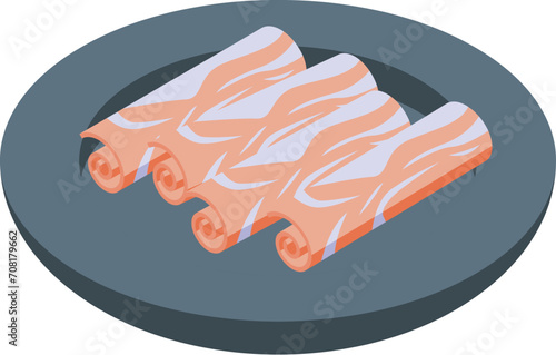 Meat prosciutto icon isometric vector. Egg animal farm. Leg gourmet