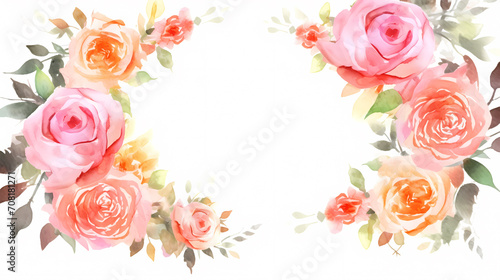 Pink rose flower composition background, decorative flower background pattern, floral border background
