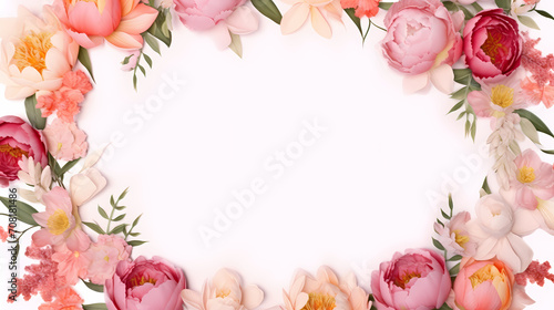 Pink rose flower composition background, decorative flower background pattern, floral border background