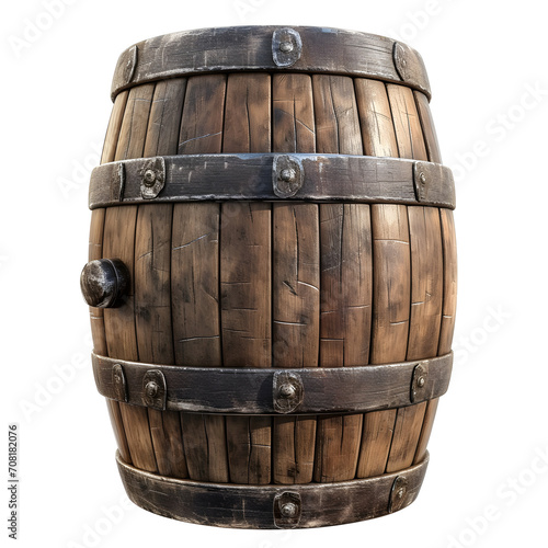  old wooden barrel isolated on white