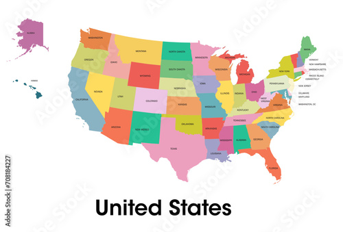 United States map with names