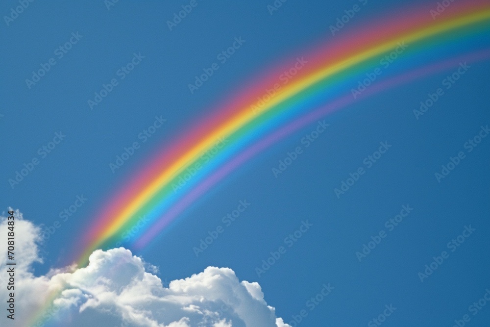 A vibrant rainbow arching across a clear sky, representing diversity and inclusion, with a crisp, clean background A vibrant rainbow arching across a clear sky, representing diversity and inclusion, with a crisp, clean background