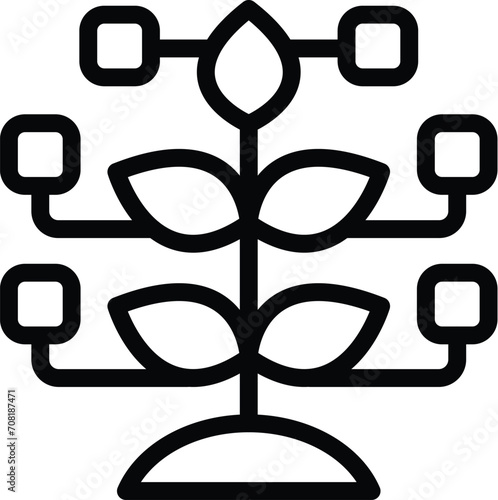 Ecology tree icon outline vector. Social governance. Ecology society data