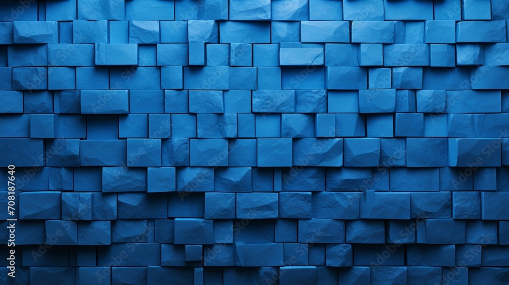 A complete blue bricks background only - Generative AI A complete blue bricks background only - Generative AI