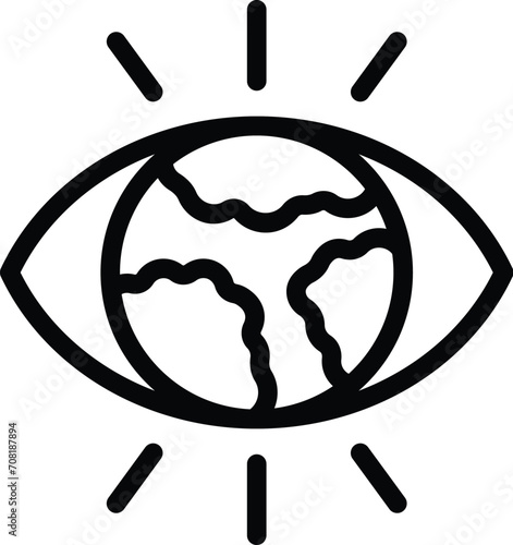 Global eye care icon outline vector. Ecology smart data. Energy criteria