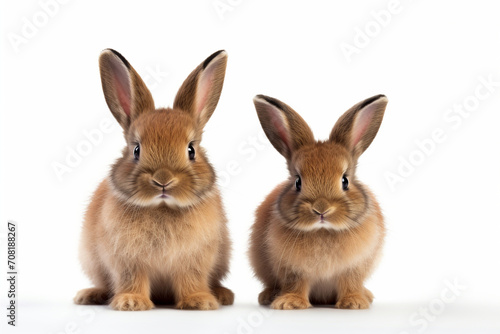 little rabbits isolated on a white background