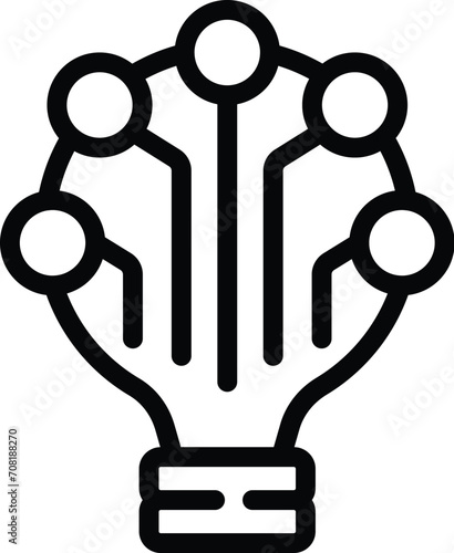 Smart bulb eco idea icon outline vector. Economy energy. Esg smart data