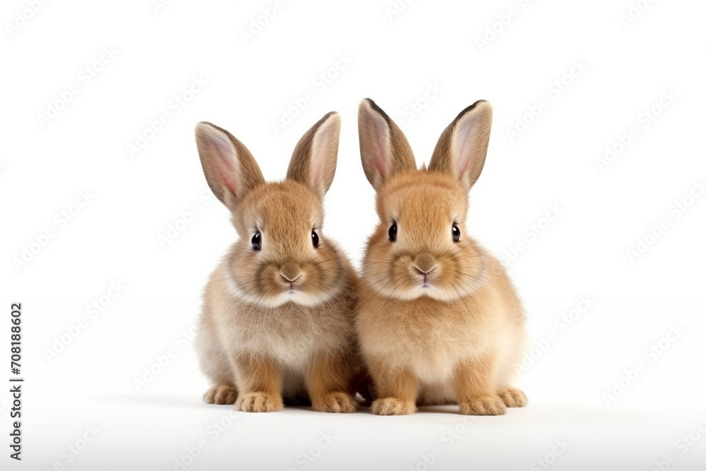 little rabbits isolated on a white background little rabbits isolated on a white background