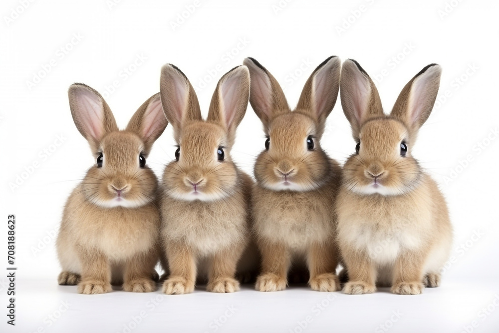 little rabbits isolated on a white background little rabbits isolated on a white background