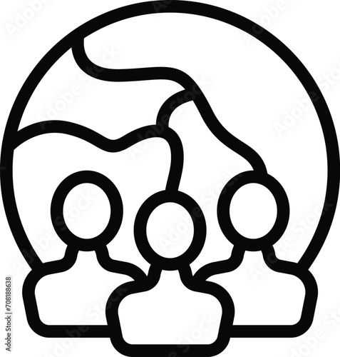 Global members group icon outline vector. Esg economy. Data smart future