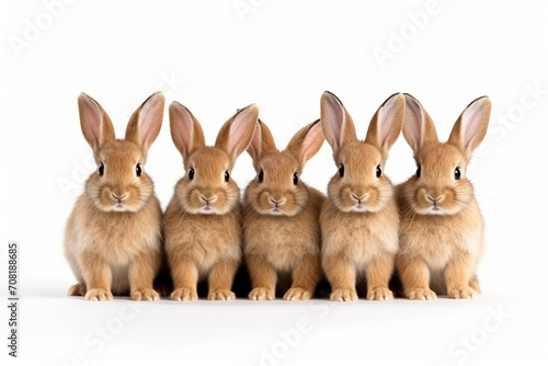 little rabbits isolated on a white background