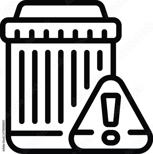 Ecology garbage bin icon outline vector. Social energy city. Esg structure