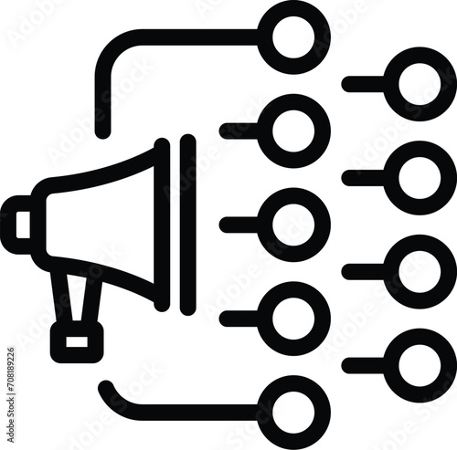 Speaker phone data smart icon outline vector. Capital dark. Esg web energy