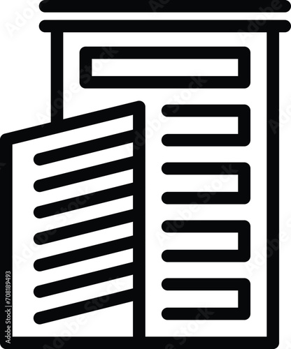Economic building icon outline vector. Social governance. Future city