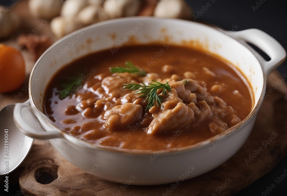 Homemade gravy in a sauce dish with turkey Homemade gravy in a sauce dish with turkey