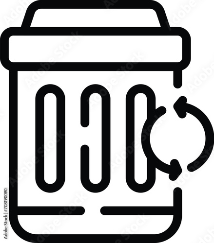 Recycle bin icon outline vector. Energy societal. Smart future money