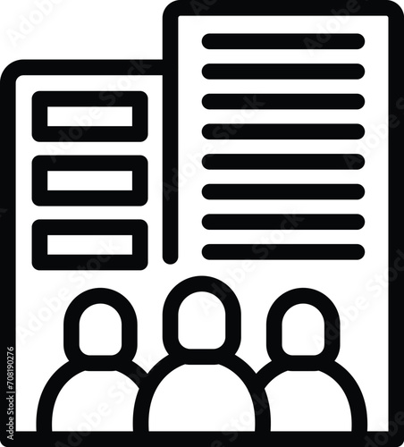 People governance building icon outline vector. Dark city society. Structure economic