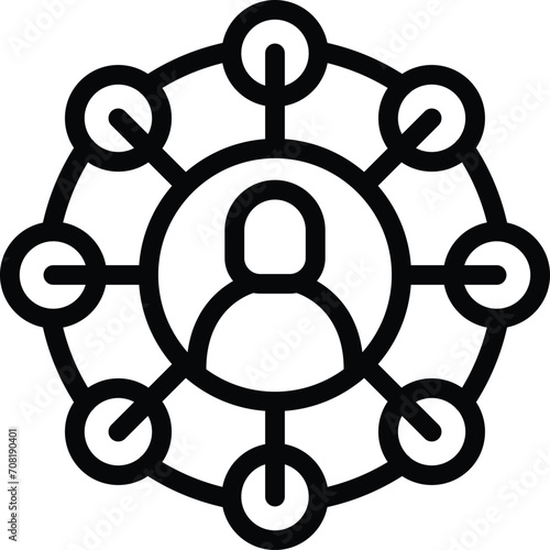 Financial ecosystem esg icon outline vector. Society ecology business. Money finance