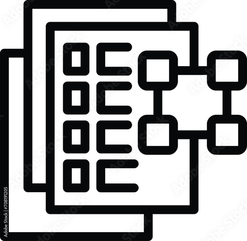 Smart data chart icon outline vector. Esg society. Dark city economy
