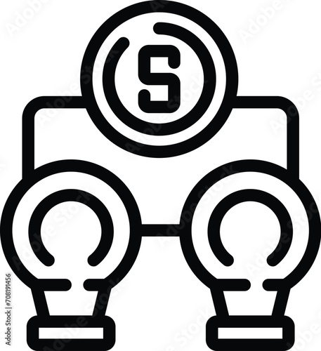 Bulb money energy icon outline vector. City society esg. Management finance