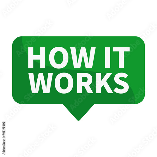How It Works Green Rectangle Shape For Explain Information Announcement Detail
