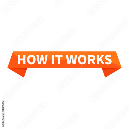 How It Works Orange Rectangle Ribbon Shape For Explain Information Announcement Detail
