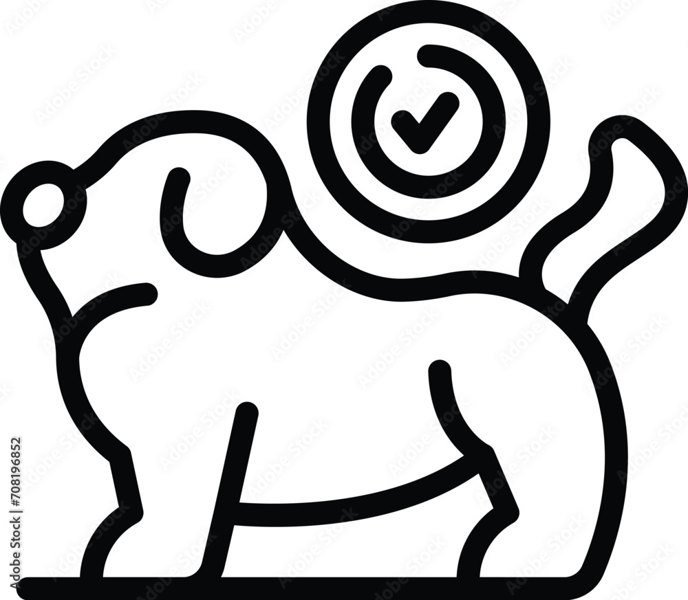 Fototapeta premium Approved dog to school icon outline vector. Training success. Play course