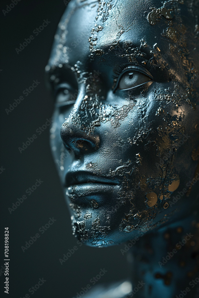 AI-Generated Portrait of a Female Android Robot AI-Generated Portrait of a Female Android Robot