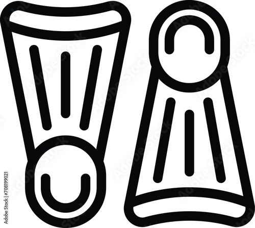 Water flippers icon outline vector. Extreme tourism. Hiking rock hill