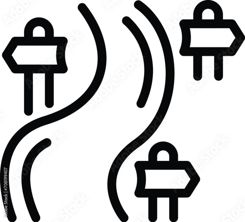 Road extreme tourism icon outline vector. Walking dark peak. Activity alpinist