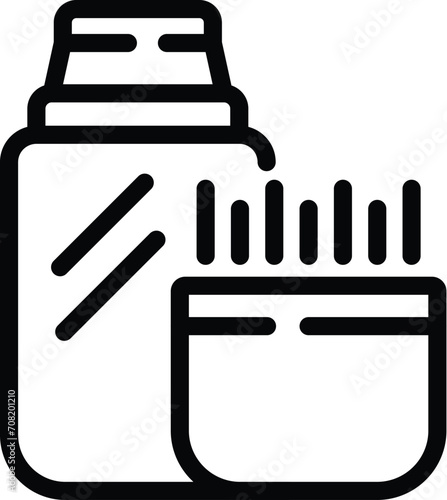 Thermos bottle icon outline vector. Climbing activity. Winter tourist survival