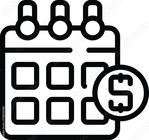 Calendar shop sale icon outline vector. Street fashion. Cart market interior