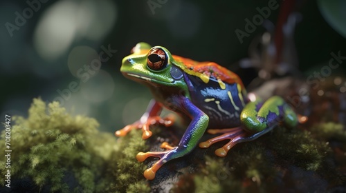 Frog, in forest, colorful, no watermark, no signature, in forest, 8k,
