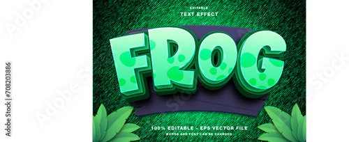 frog cartoon editable text effect