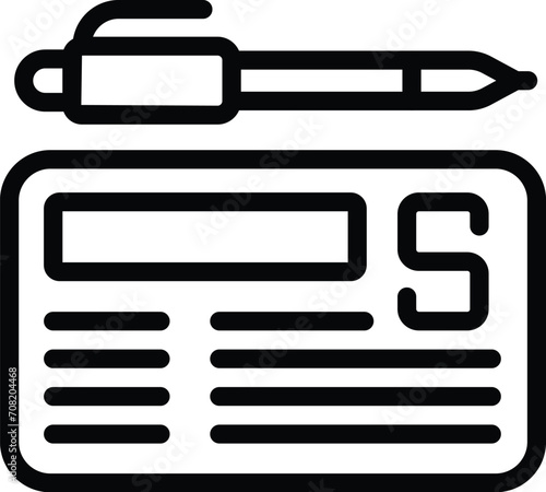 Write bill payment icon outline vector. Family outlet. Urban retail slim