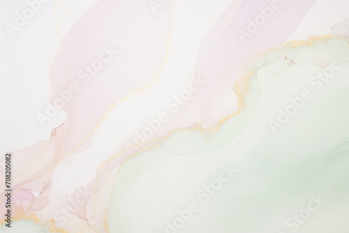 abstract liquid waves green blue pink gold colors painting wallpaper 