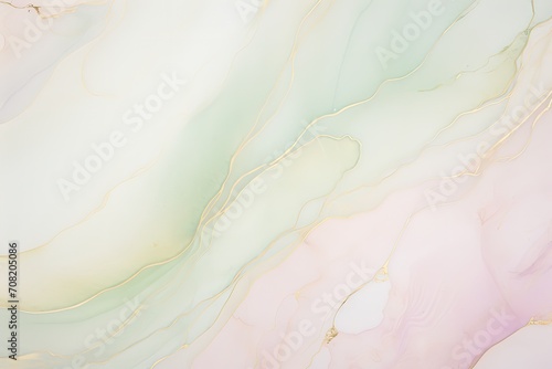abstract diagonal waves green blue pink gold colors painting wallpaper 
