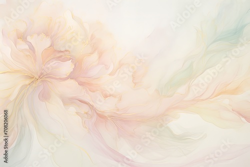abstract floral pattern in alcohol ink green , blush pink gold colors  © AI Exclusive 