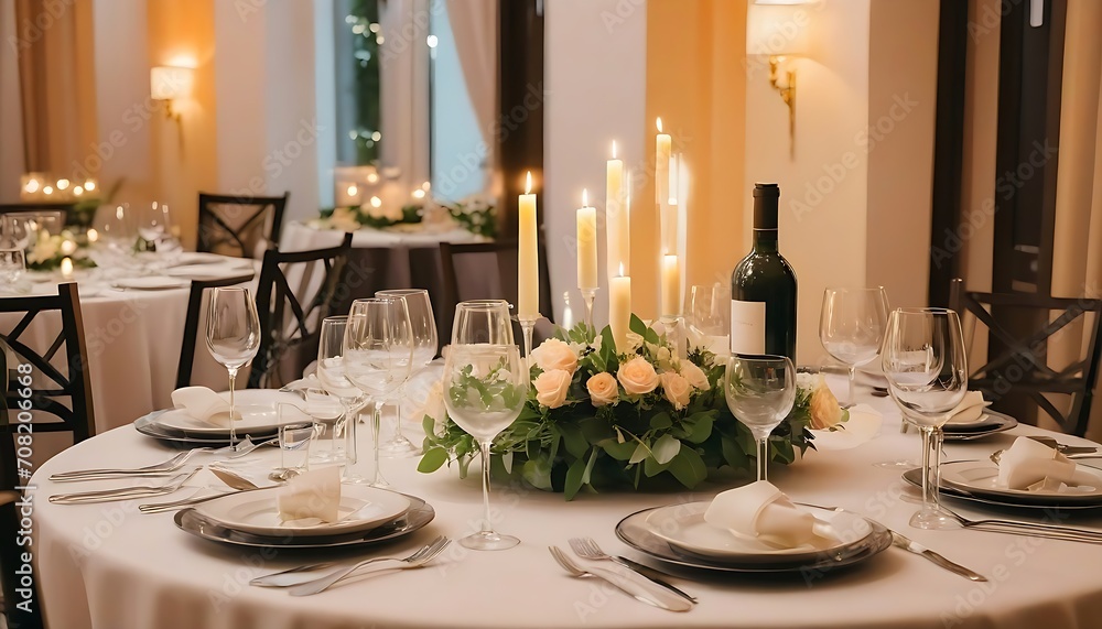 Elegant and select wedding decoration restaurant table Wine Glass and appetizers, on the bar table Soft light and romantic atmosphere dinner service menue guests candle Elegant and select wedding decoration restaurant table Wine Glass and appetizers, on the bar table Soft light and romantic atmosphere dinner service menue guests candle