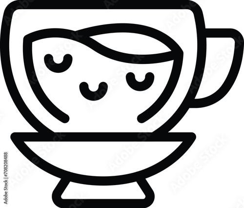 Cream coffee cup icon outline vector. Cream beverage. Drink frappe glass