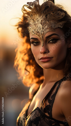 AI-Generated Venetian Carnival Beauty Portrait