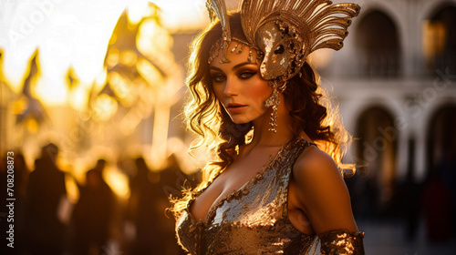 AI-Generated Venetian Carnival Beauty Portrait