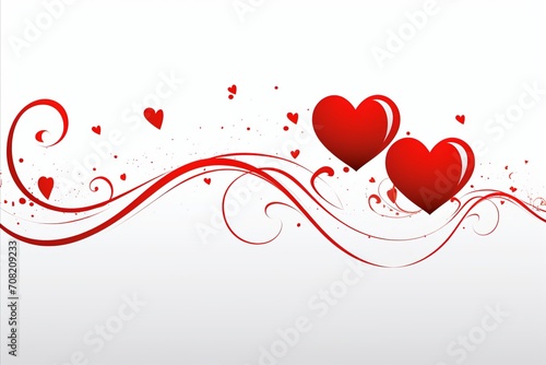 Elegant Valentines Day card with romantic calligraphy and heart symbols on white background
