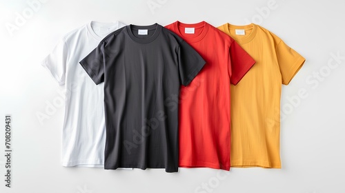 T-shirt template with designated areas for text elements, isolated on white background. generative AI